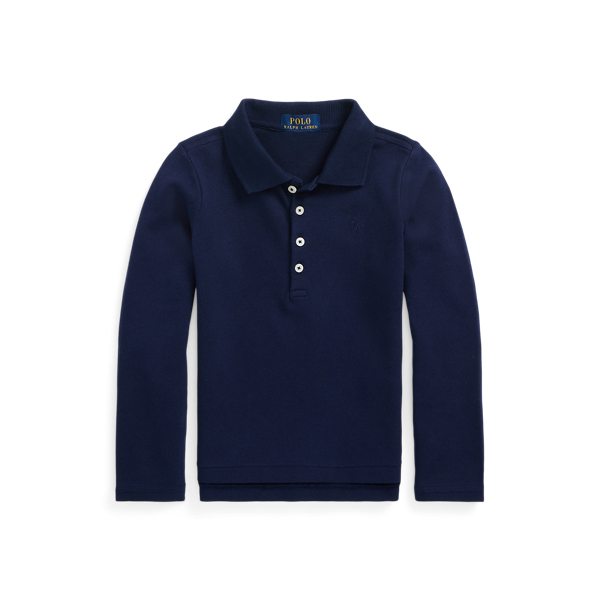 Mesh Uniform Long-Sleeve Polo Shirt