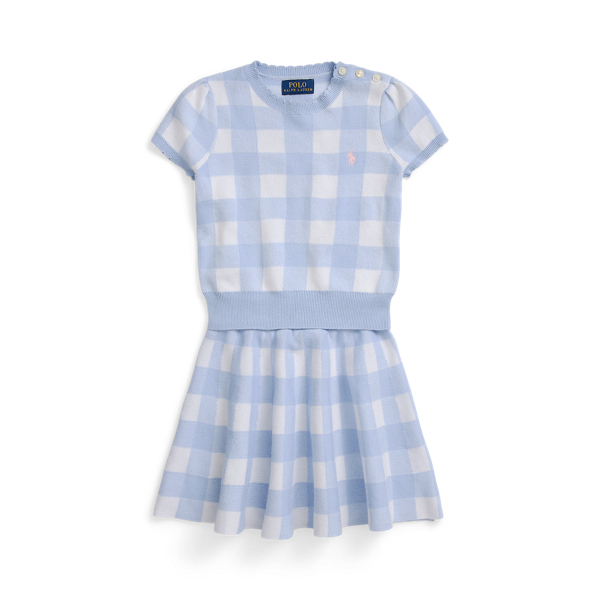 Gingham Cotton Sweater & Skirt Set Girls 2-6x 1