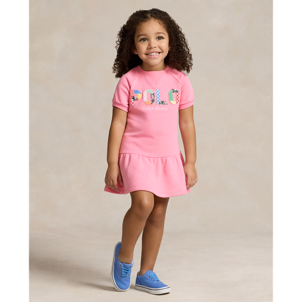 Florida Pink Mixed-Logo Terry Dress Girls 2-6x 1