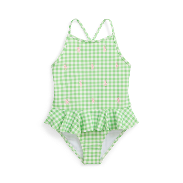 Polo Pony Ruffled One-Piece Swimsuit Girls 1.5-6.5 Years 1