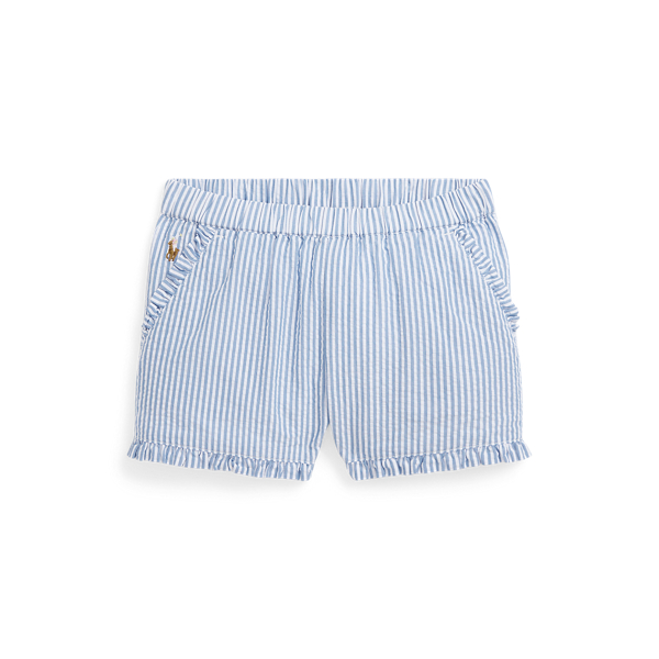 Striped Ruffled Cotton Seersucker Short Girls 1.5-6.5 Years 1