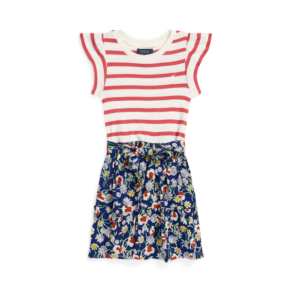 Nantucket Red Striped & Floral Cotton-Blend Dress Girls 2-6x 1