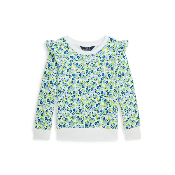 Floral Ruffled French Terry Sweatshirt