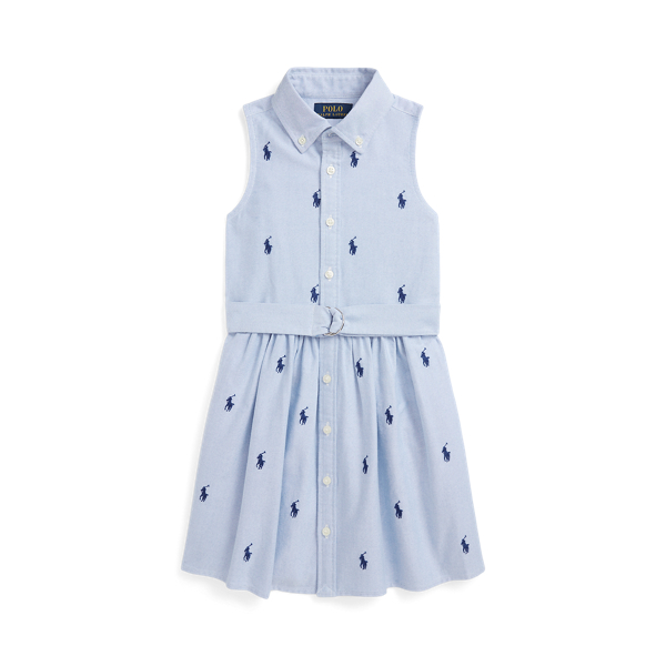 Belted Polo Pony Oxford Shirtdress Girls 2-6x 1