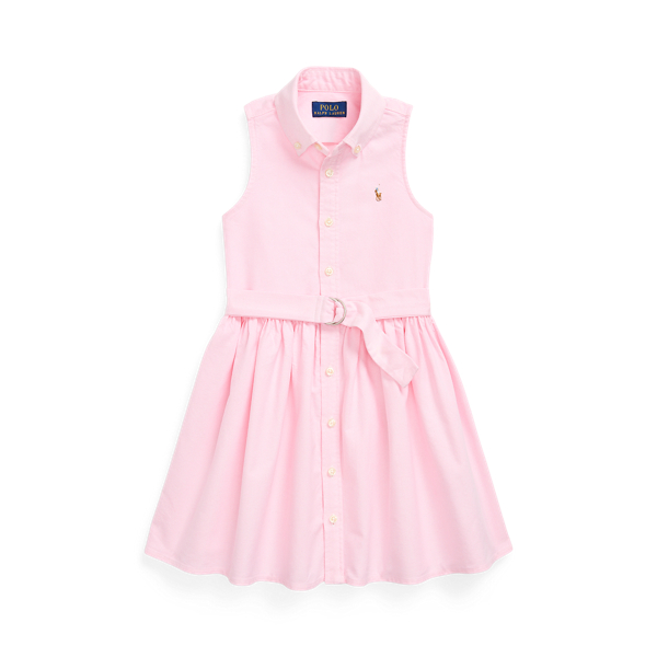 Bath Pink Belted Cotton Oxford Shirtdress Girls 2-6x for back to school 1