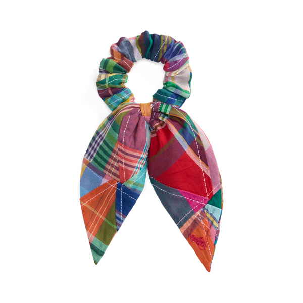 Patchwork Madras Ribbon Scrunchie