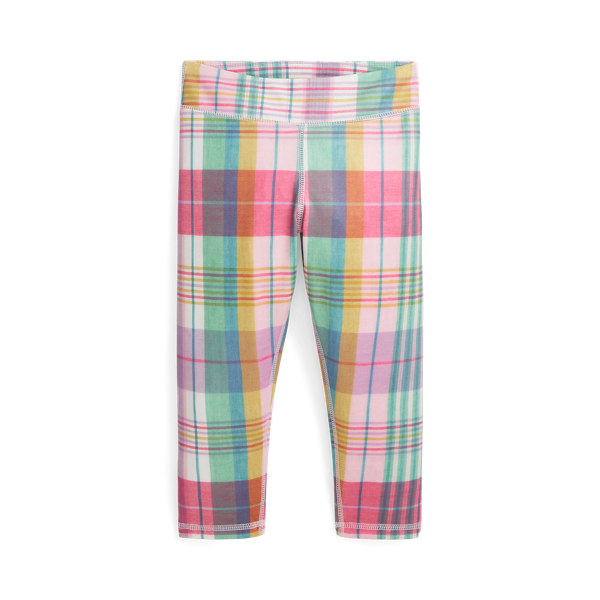 Madras-Print Performance Crop Legging