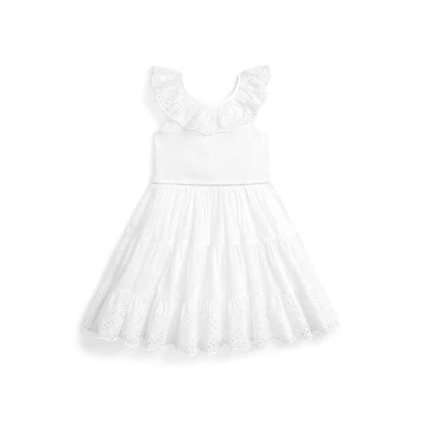 Robe &agrave; broderie anglaise voile de coton Girls 1.5-6.5 Years en 1