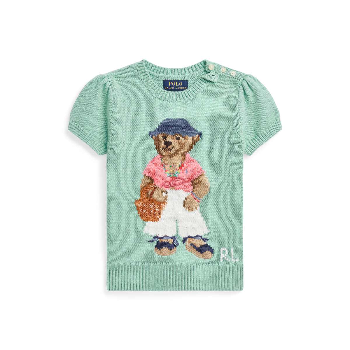 Polo Bear Cotton Short-Sleeve Sweater
