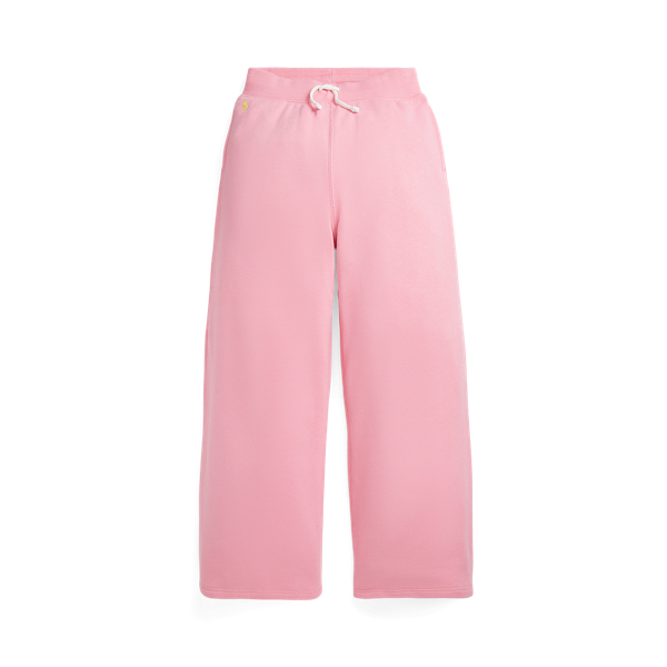 Florida Pink W/ Oasis Yel Terry Wide-Leg Sweatpant Girls 7-16 1