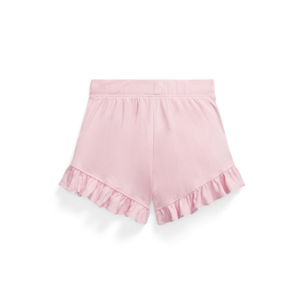 Garden Pink W/ Dusty Blue Ruffled Stretch Mesh Short Girls 7-16 2