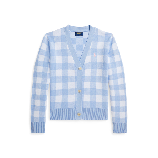 Gingham Boxy Cotton Cardigan Girls 7-14 Years 1