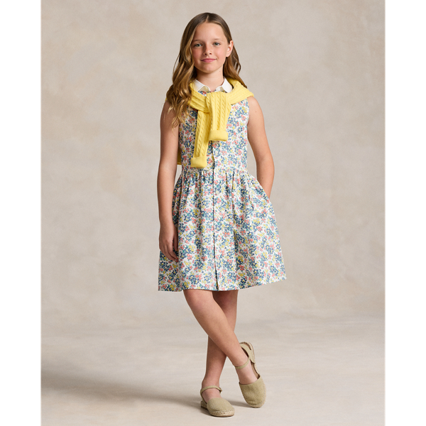 Charlyn Floral Floral Cotton Oxford Shirtdress Girls 7-16 1