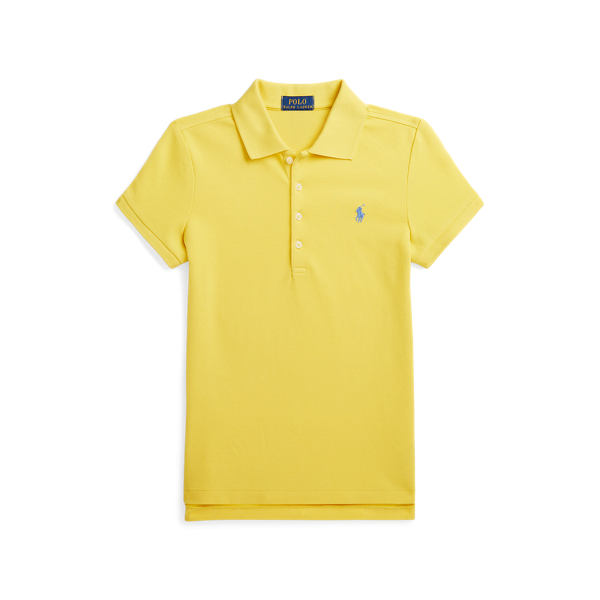 Oasis Yellow Stretch Mesh Polo Shirt Girls 7-16 for back to school 1