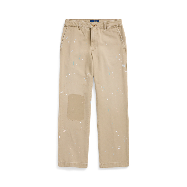 Paint-Splatter Cotton Chino Pant