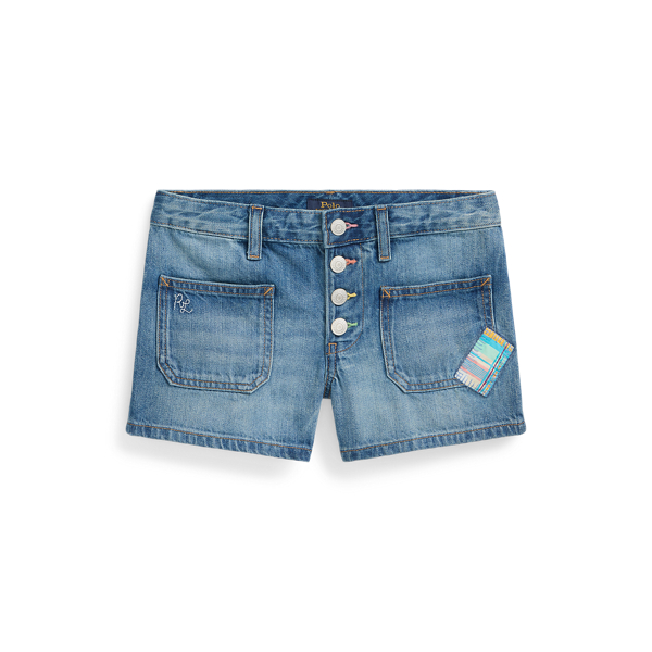 Patchwork Cotton Denim Short