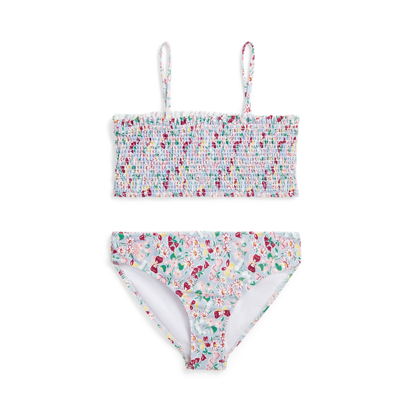Floral Smocked Two-Piece Swimsuit Girls 7-16 1
