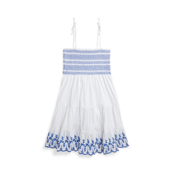 Abito in jersey di cotone a punto smock