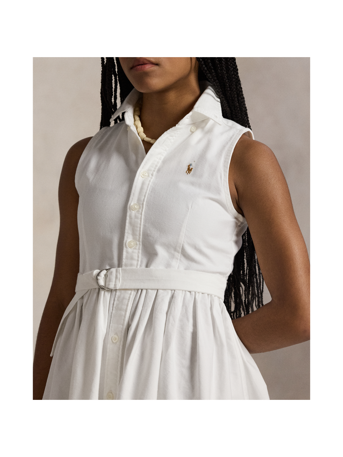 Детские платья Ralph Lauren Belted Cotton Oxford Shirtdress — фото 2