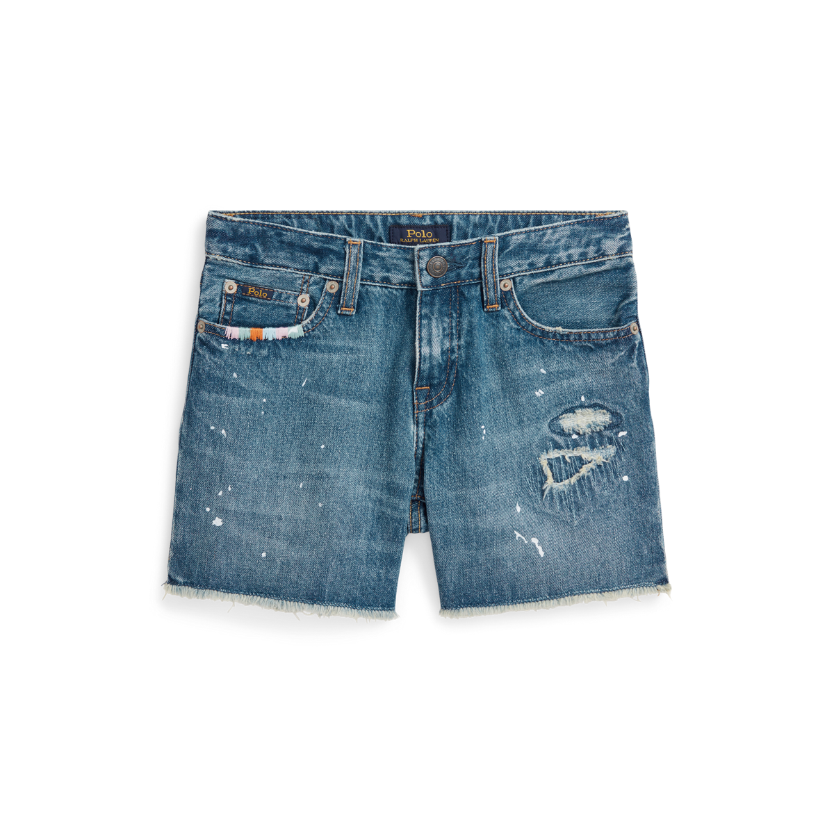 Polo top Ralph Lauren Paint Splatter Denim Shorts