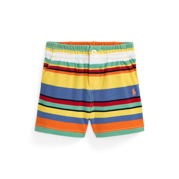 Striped Cotton Mesh Short