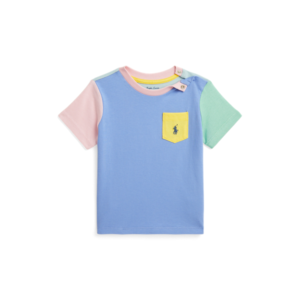 Color-Blocked Cotton Pocket Tee