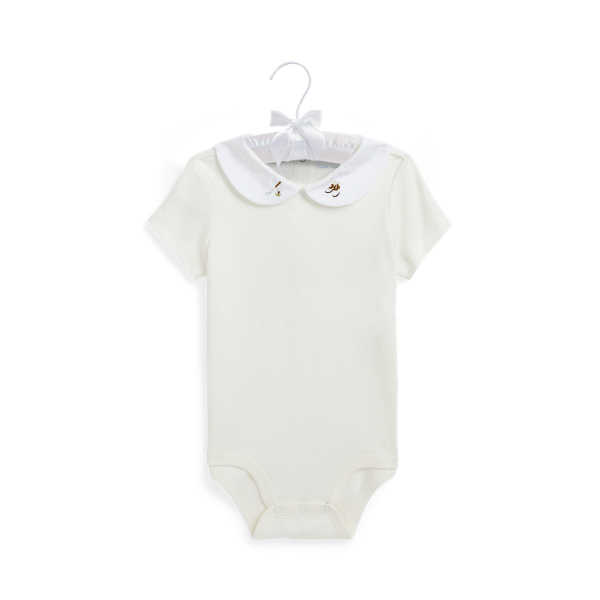 Bird-Embroidered Cotton Bodysuit Baby Boy 1