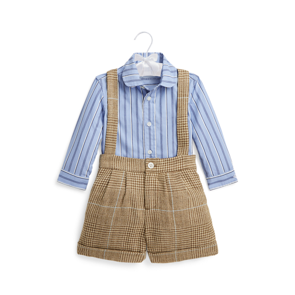 Cotton Shirt & Tweed Overall Set