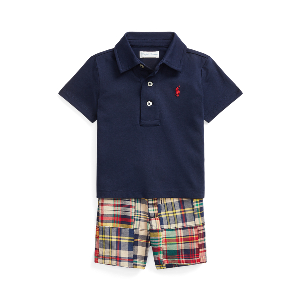 Polo de punto y pantal&oacute;n corto de madr&aacute;s Baby Boy en 1