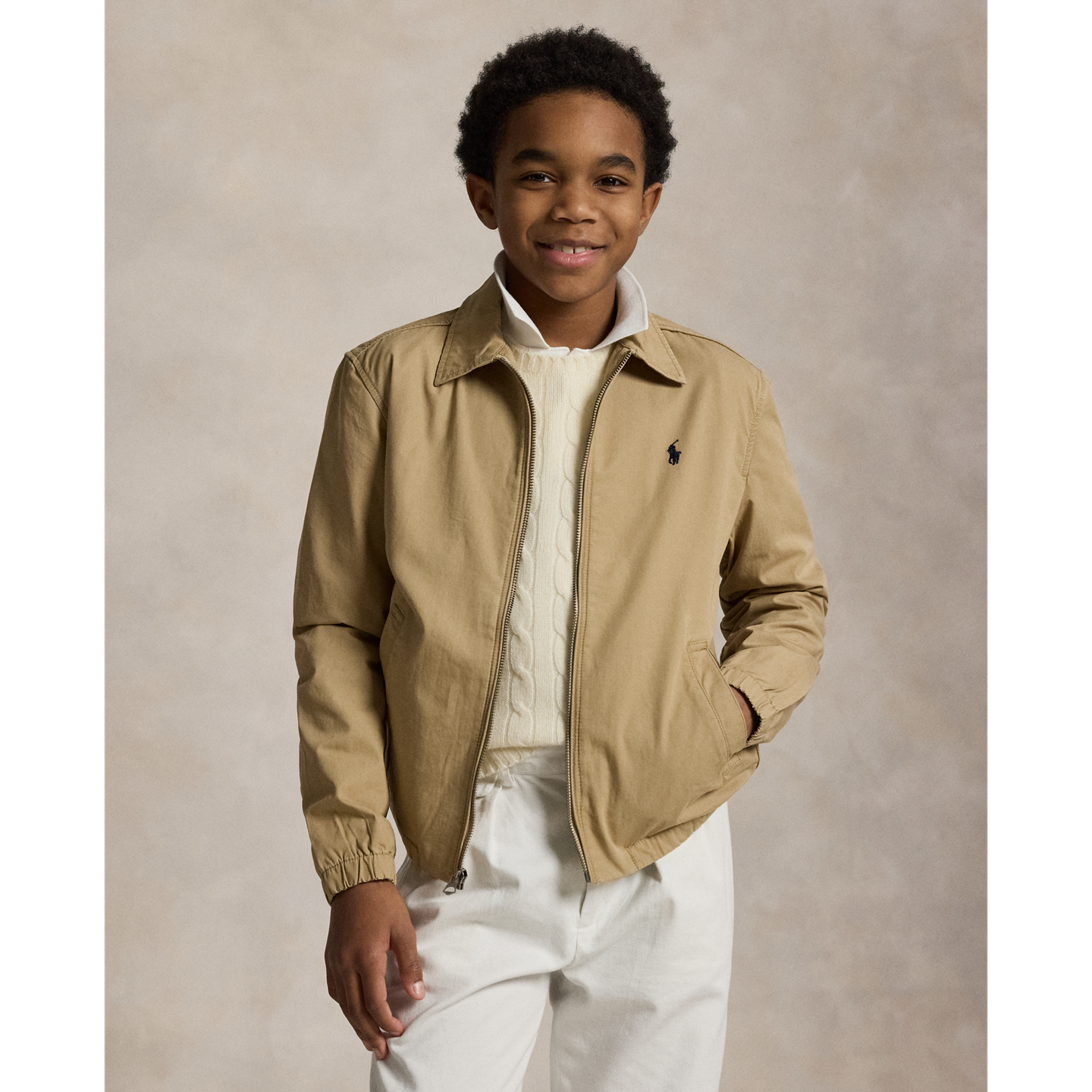 Детская куртка Ralph Lauren The Bayport Cotton Poplin, цвет: Рыжевато-коричневый — фото 4