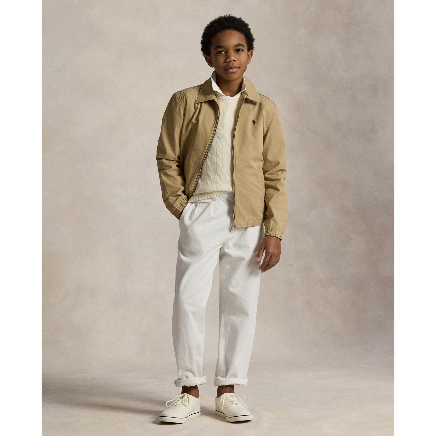 Детская куртка Ralph Lauren The Bayport Cotton Poplin, цвет: Рыжевато-коричневый — фото 2