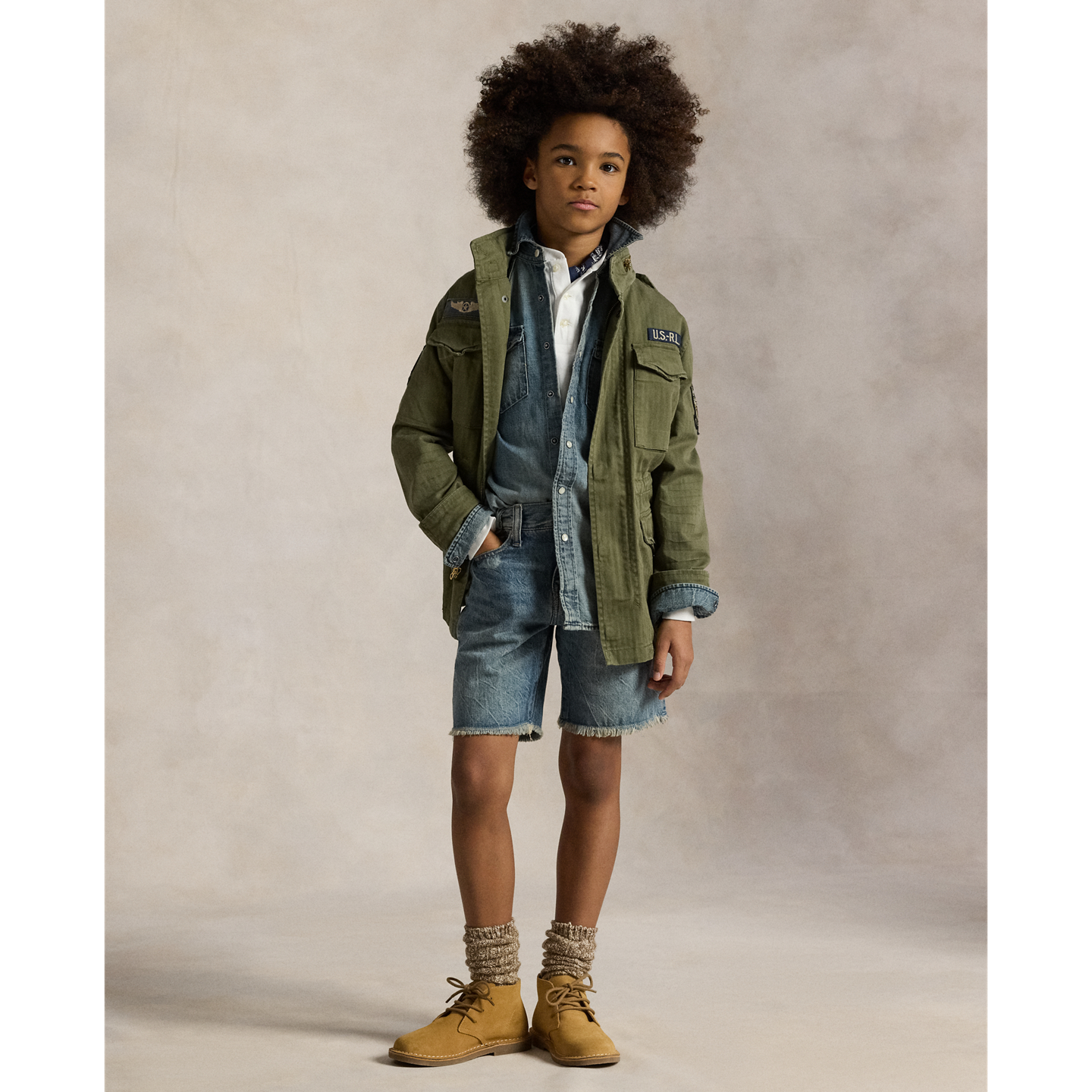 Детские шорты Ralph Lauren Sullivan Slim Cutoff Denim, цвет: Варёный — фото 4