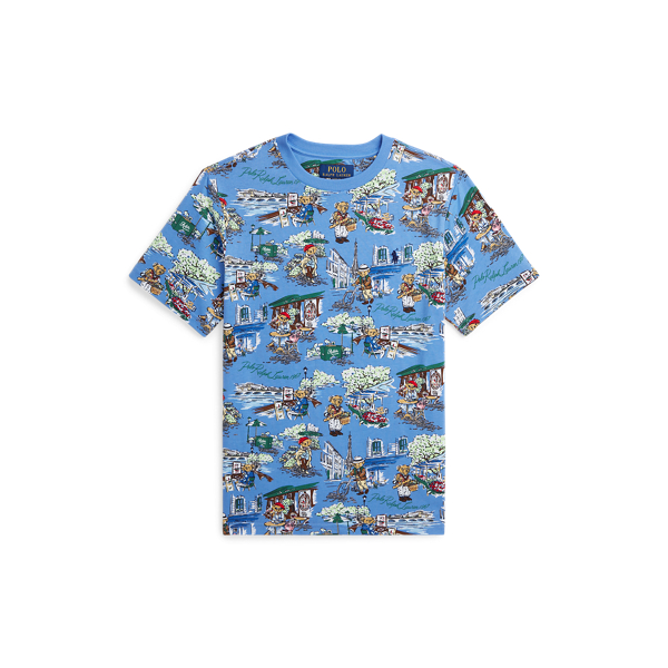 Paris Bear/Blue Flower Polo Bear Paris-Print Cotton Jersey Tee  Boys 8-20 for back to school 1