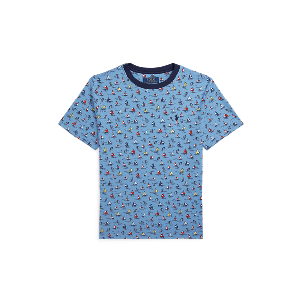 Katoenjersey T-shirt met zeilbootprint Boys 6-14 Years in 1