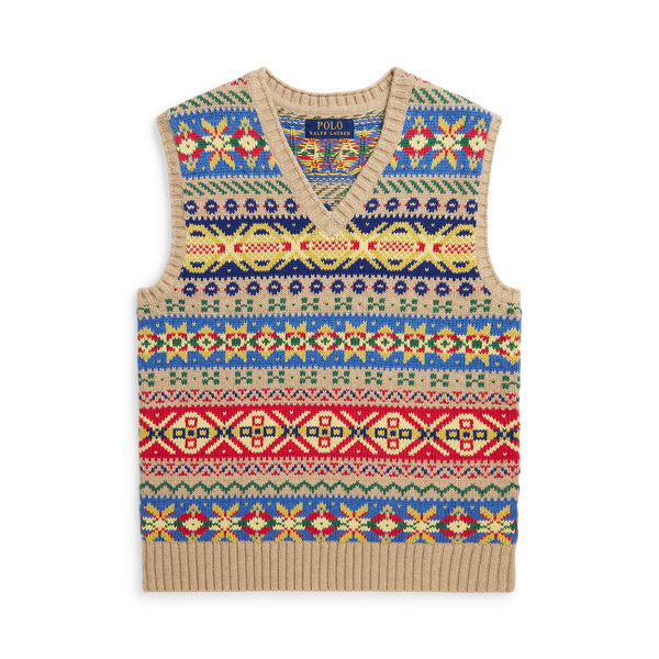 Fair Isle Cotton Sweater Vest