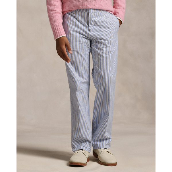 Blue/White Cotton Seersucker Suit Trouser Boys 8-20 4