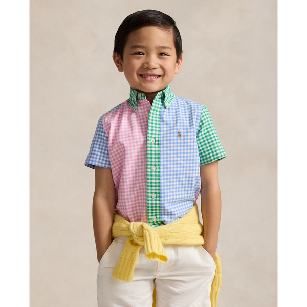 Gingham Funshirt Gingham Oxford Short-Sleeve Fun Shirt Boys 2-7 1