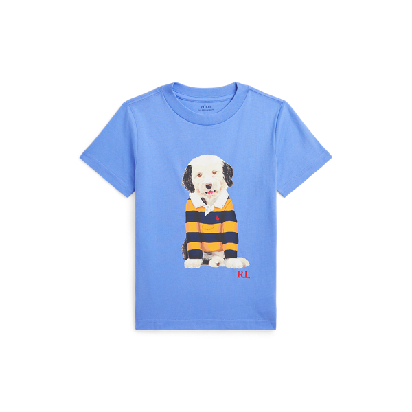 Harbor Island Blue Dog-Print Cotton Jersey Tee Boys 2-7 for back to school 1