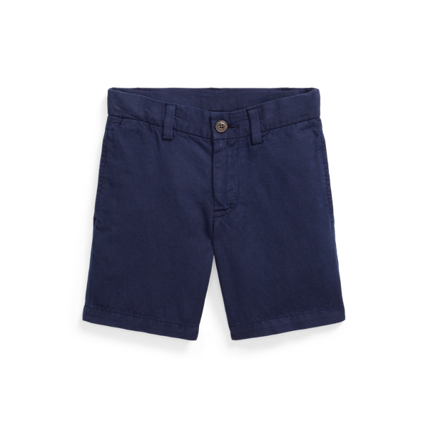 Newport Navy Straight Fit Linen-Cotton Short Boys 2-7 1