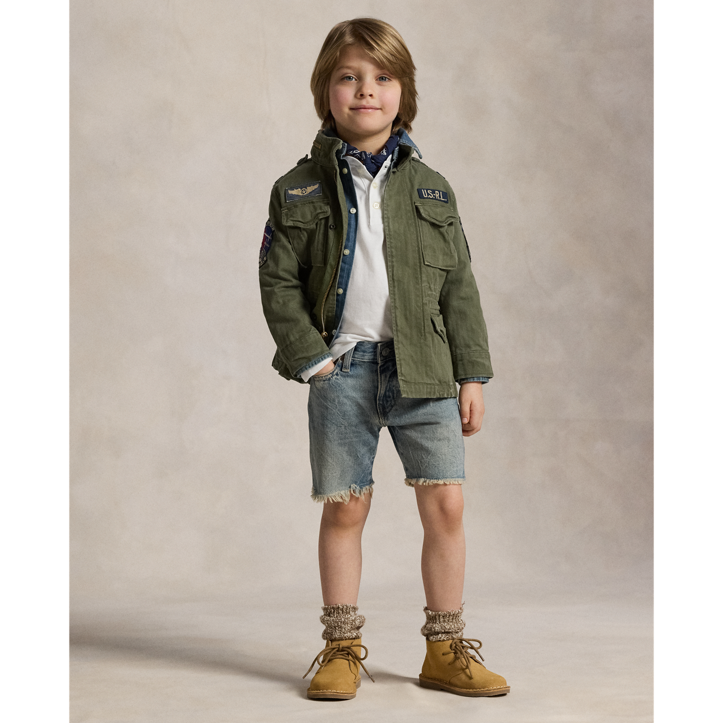 Детские шорты Ralph Lauren Sullivan Slim Cutoff Denim, цвет: Варёный — фото 4