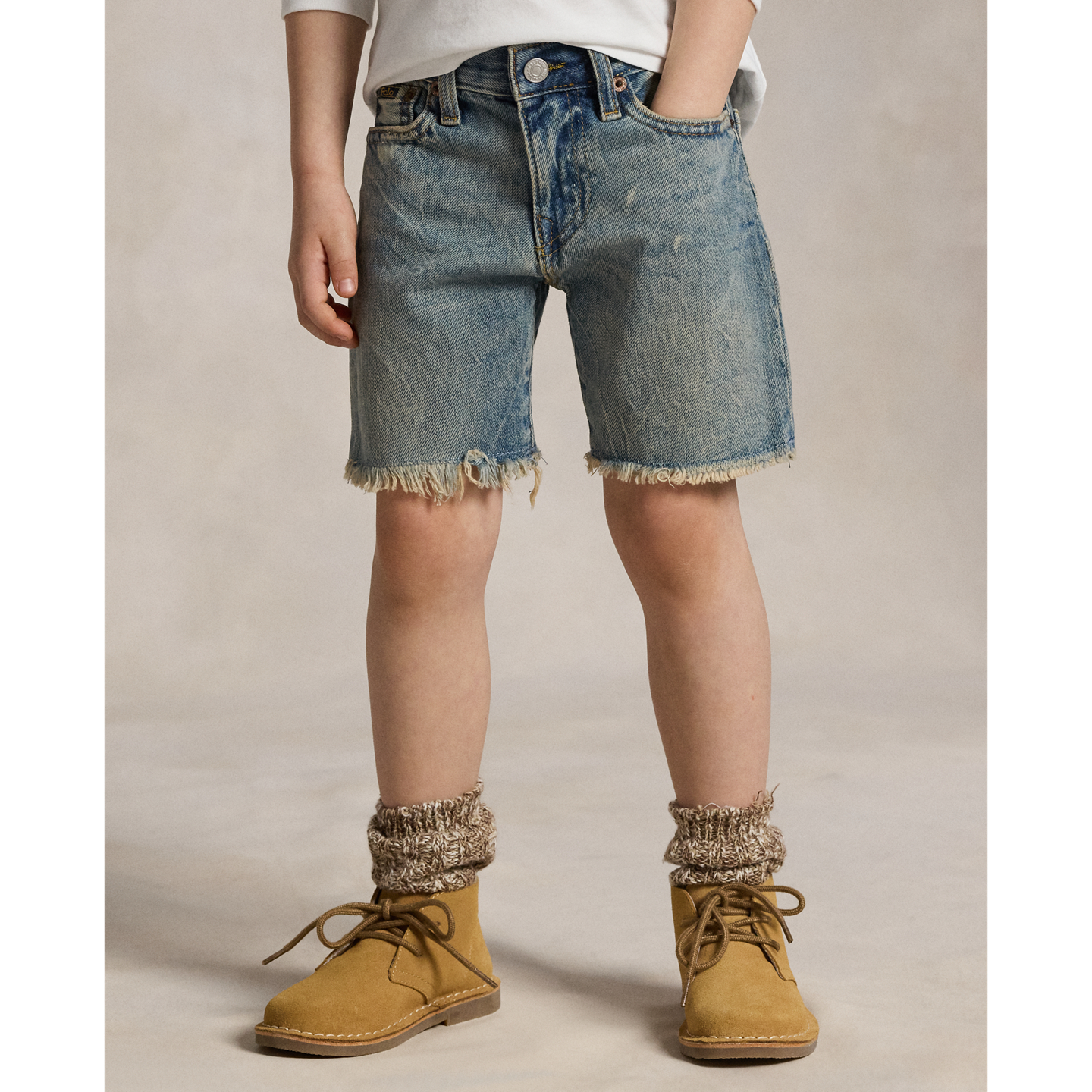 Детские шорты Ralph Lauren Sullivan Slim Cutoff Denim, цвет: Варёный — фото 2