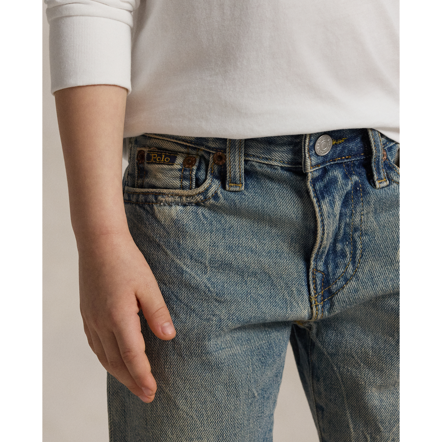 Детские шорты Ralph Lauren Sullivan Slim Cutoff Denim, цвет: Варёный — фото 3