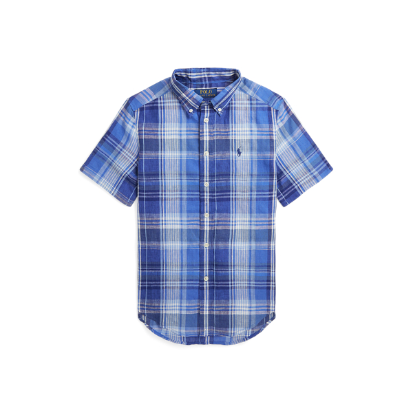 Plaid Linen Short Sleeve Shirt for Boys Ralph Lauren MA