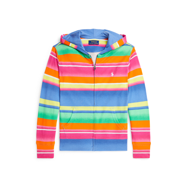 Striped Spa Terry Full-Zip Hoodie