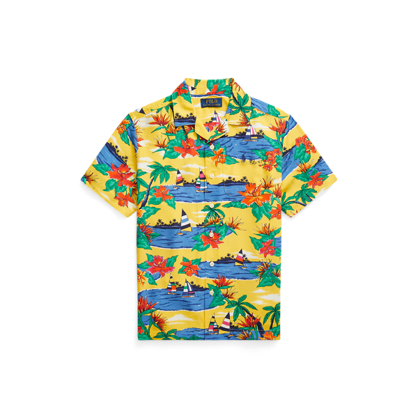 #6324 Club Sail Tropical-Print Camp Shirt Boys 8-20 1