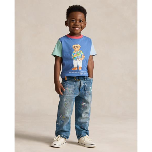 French Blue Polo Bear Color-Blocked Cotton Tee Boys 2-7 4