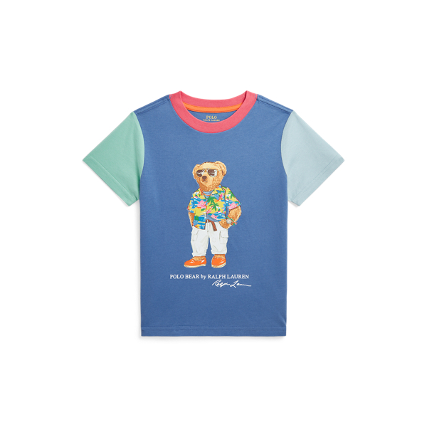 French Blue Polo Bear Color-Blocked Cotton Tee Boys 2-7 2