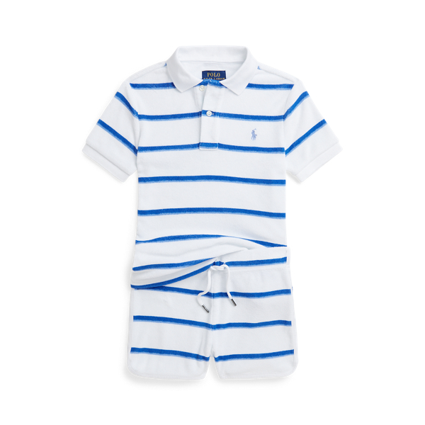 Camisa Polo e cal&ccedil;&otilde;es em terry &agrave;s riscas Boys 1.5-6 Years em 1