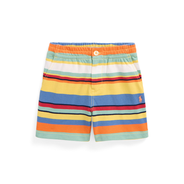 Striped Cotton Mesh Short