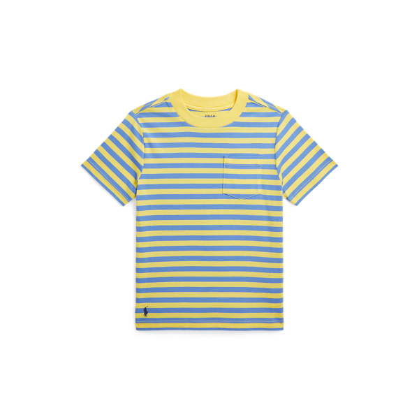 Oasis Yellow Multi Striped Cotton Jersey Pocket Tee Boys 2-7 for back to school 1